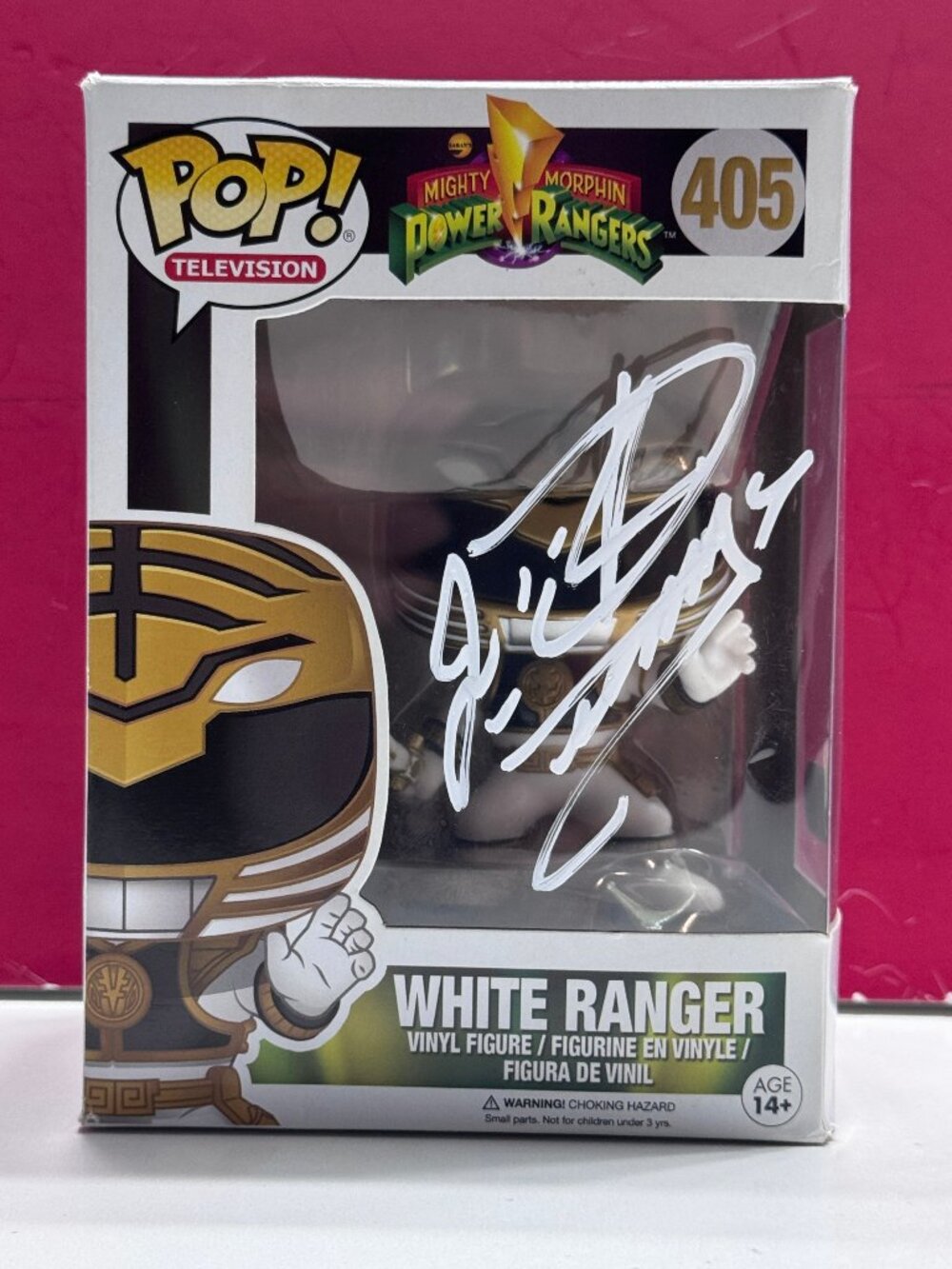 FUNKO POP! MMPR WHITE RANGER #405 Signed by Jason David Frank RARE COA AUTHENTIC